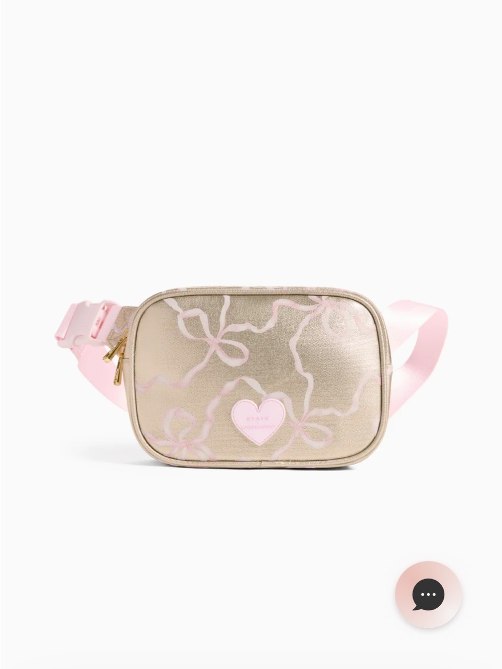 LoveShackFancy Fanny pack Metallic Gold & Pink Heart Belt Bag
